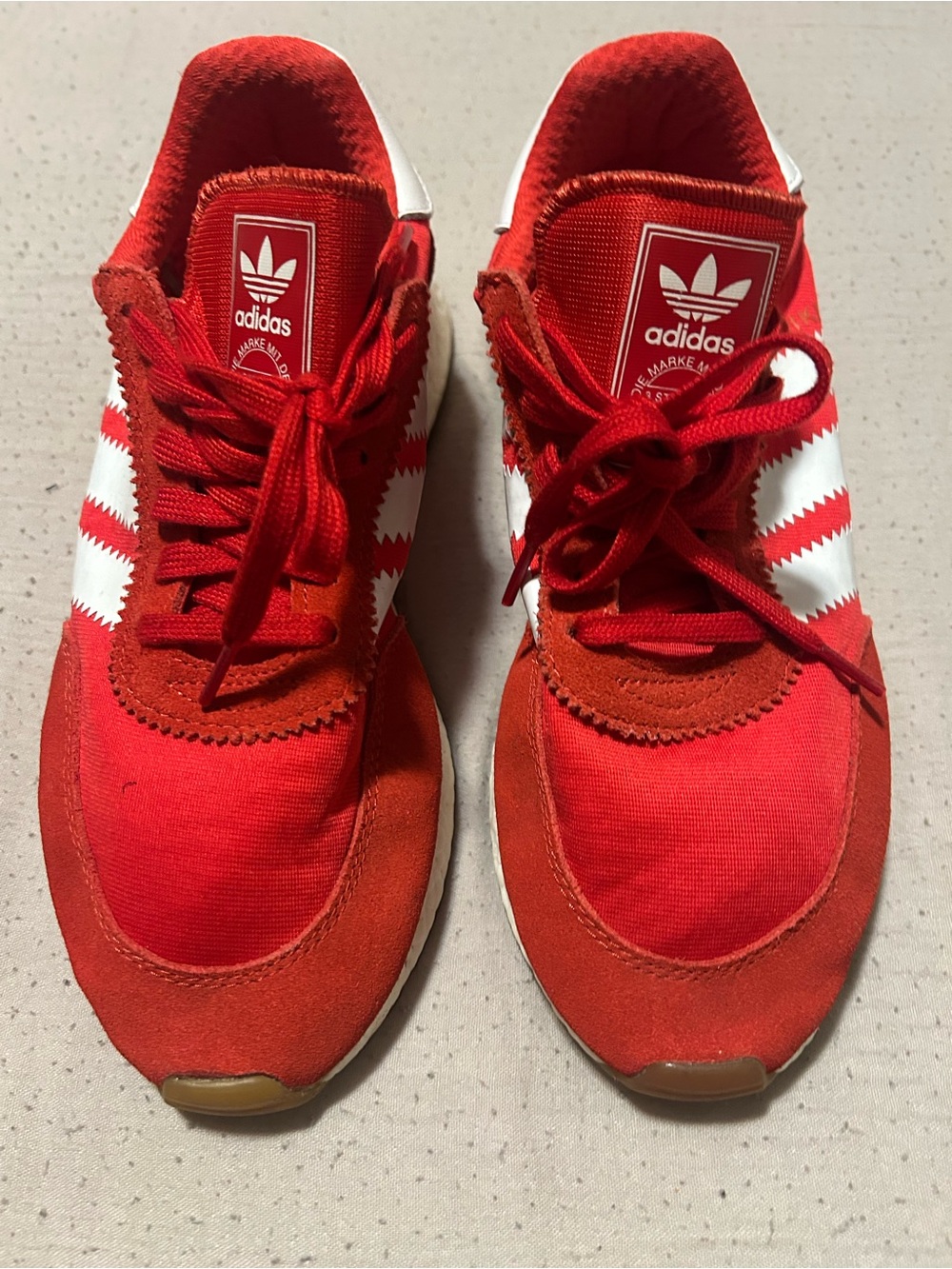 adidas Red and White mens Low-Profile Retro Sneakers